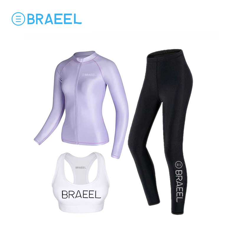 Three pairs of purple zipper black pants